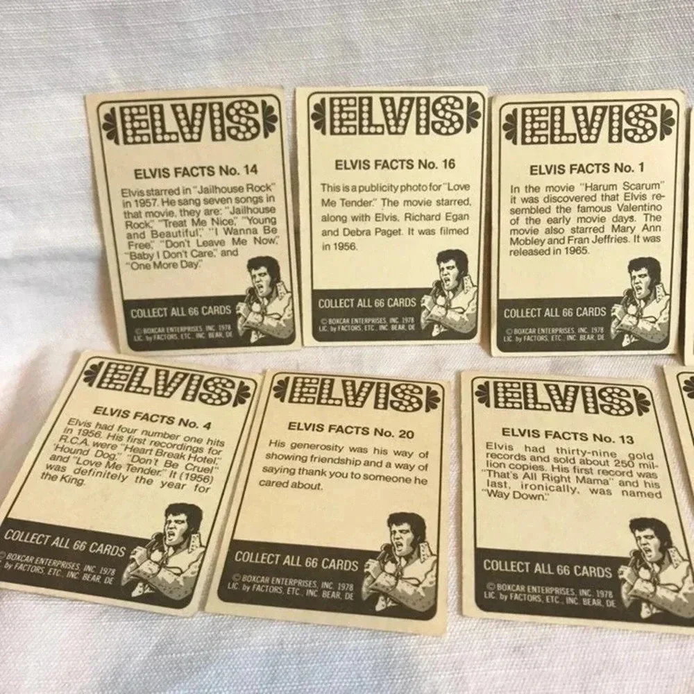 Vintage Elvis Presley Cards Collection 1978 10 cards Lot